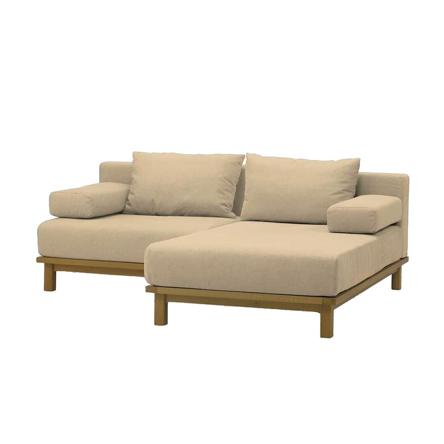 【SIEVE】レクト ユニットソファ 2人掛け カウチソファ ブラウンフレーム