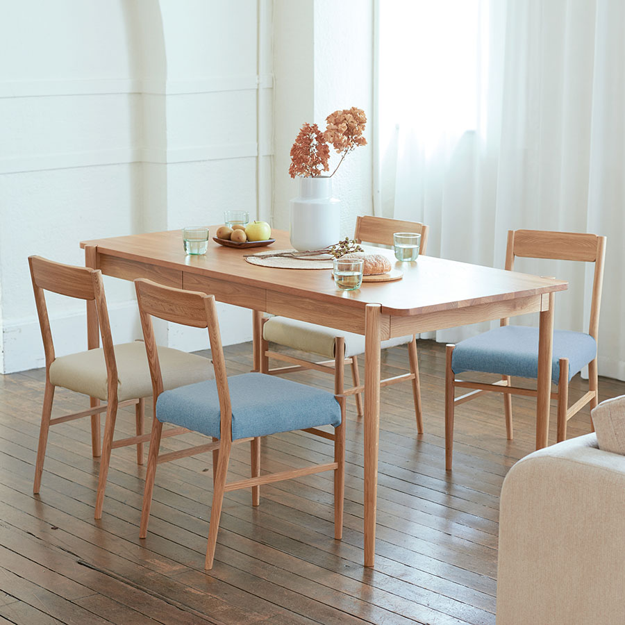 SIEVE デント・ステイ ダイニングテーブル M 5点セット 4人掛け