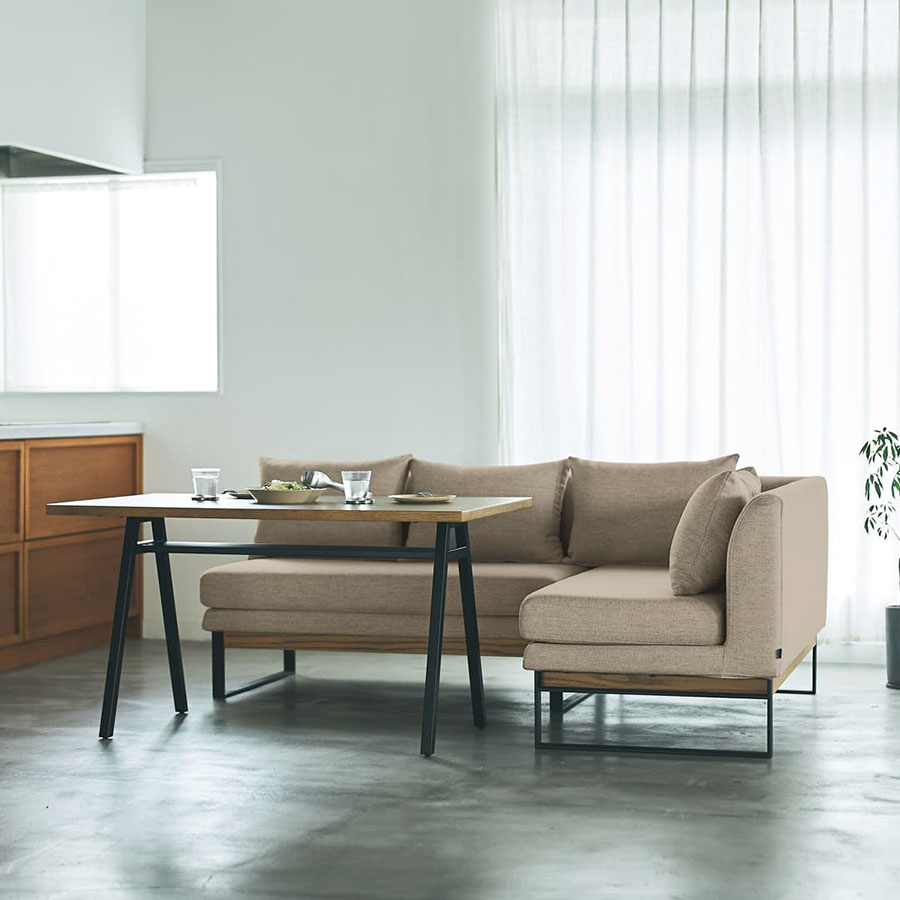 【ADRS】 トロン リビングダイニングテーブル M 右肘 3点セット 3人掛け