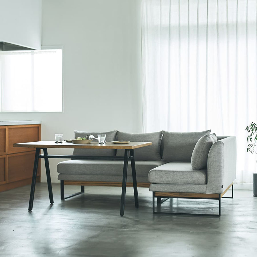 【ADRS】 トロン リビングダイニングテーブル M 右肘 3点セット 3人掛け