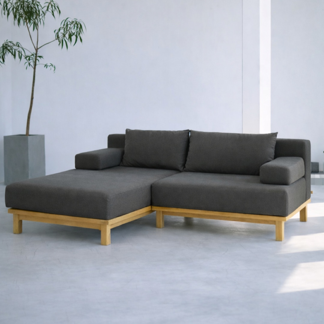 【SIEVE】レクト ユニットソファ カウチ3人掛け Mサイズ+ロング 幅200cm【外箱補修品】