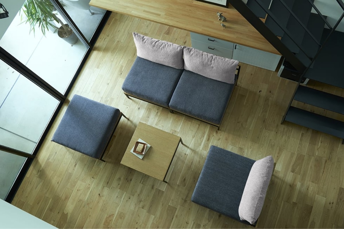 自由にレイアウトできるADRSのソファ カーラ ソファ オットマン ダークグレー