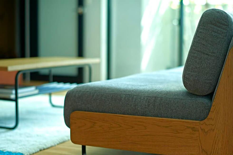 見る方向に印象が変わる ADRS コニー ソファ 2.5人掛け グレー