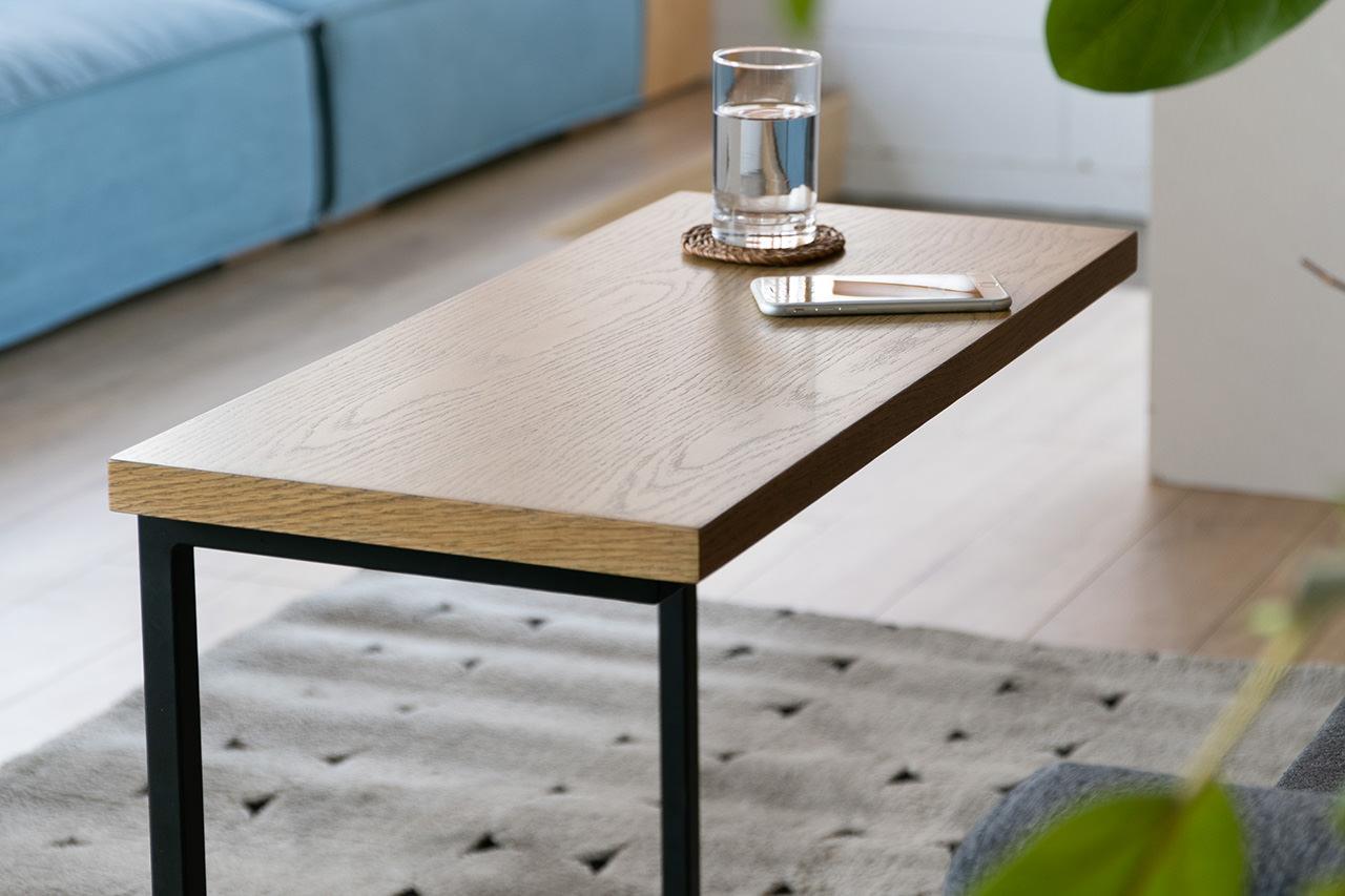 アイアンと天然木が生み出すスタイリッシュな雰囲気 ADRS ハント サイドテーブル Mサイズ ナチュラル