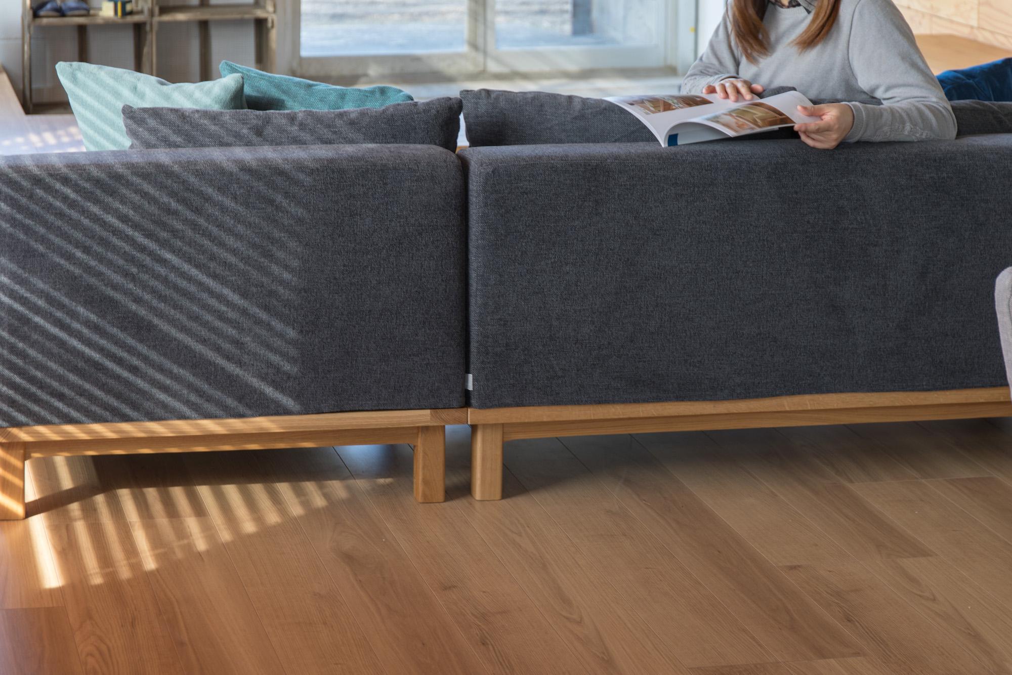 背面から見てもスッキリデザイン SIEVE レクトユニット ソファ ロング/ブラウン/ライトブラウン 