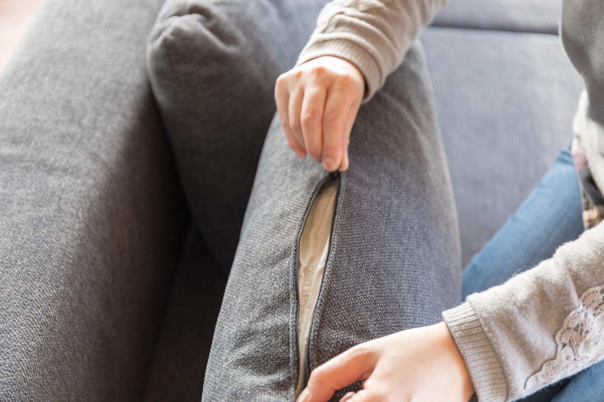 汚れても洗えるカバーリング仕様 SIEVE レクトユニット ソファ ロング/グレー