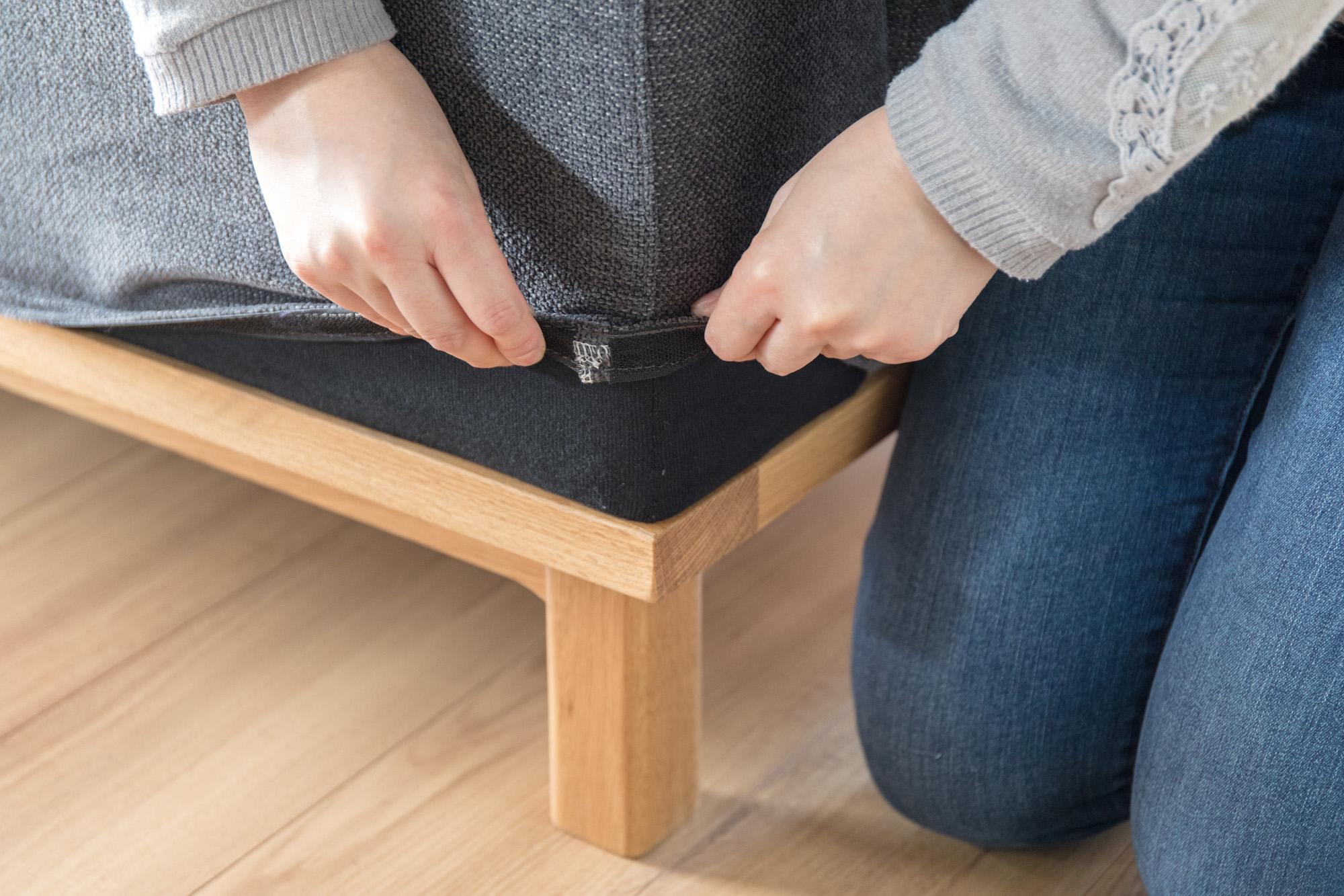 いつまでも清潔さが保てるカバーリングソファ SIEVE レクトユニット ソファ ロング/グレー