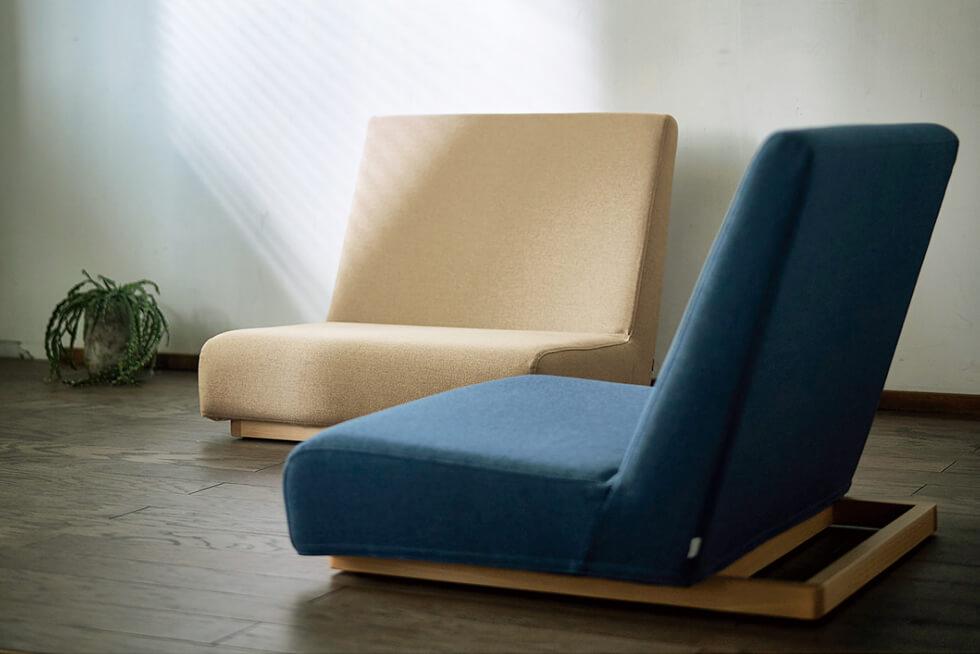 スタイリッシュなローソファ SIEVE フォームローソファ 2人掛け ブルー