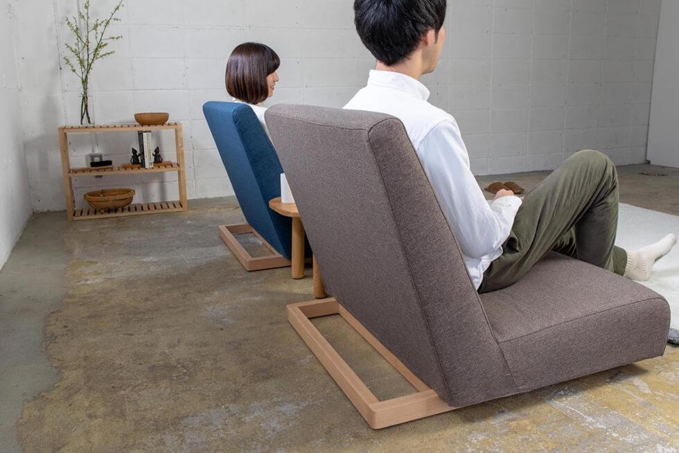 背もたれの高さはしっかり SIEVE フォームローソファ 2人掛け ブルー