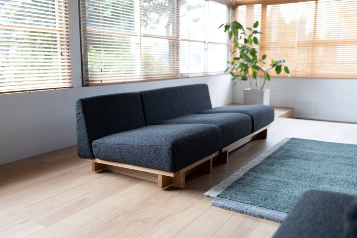 広い座面でお昼寝も可能 SIEVE クロッシングソファ 2人掛け ベージュ