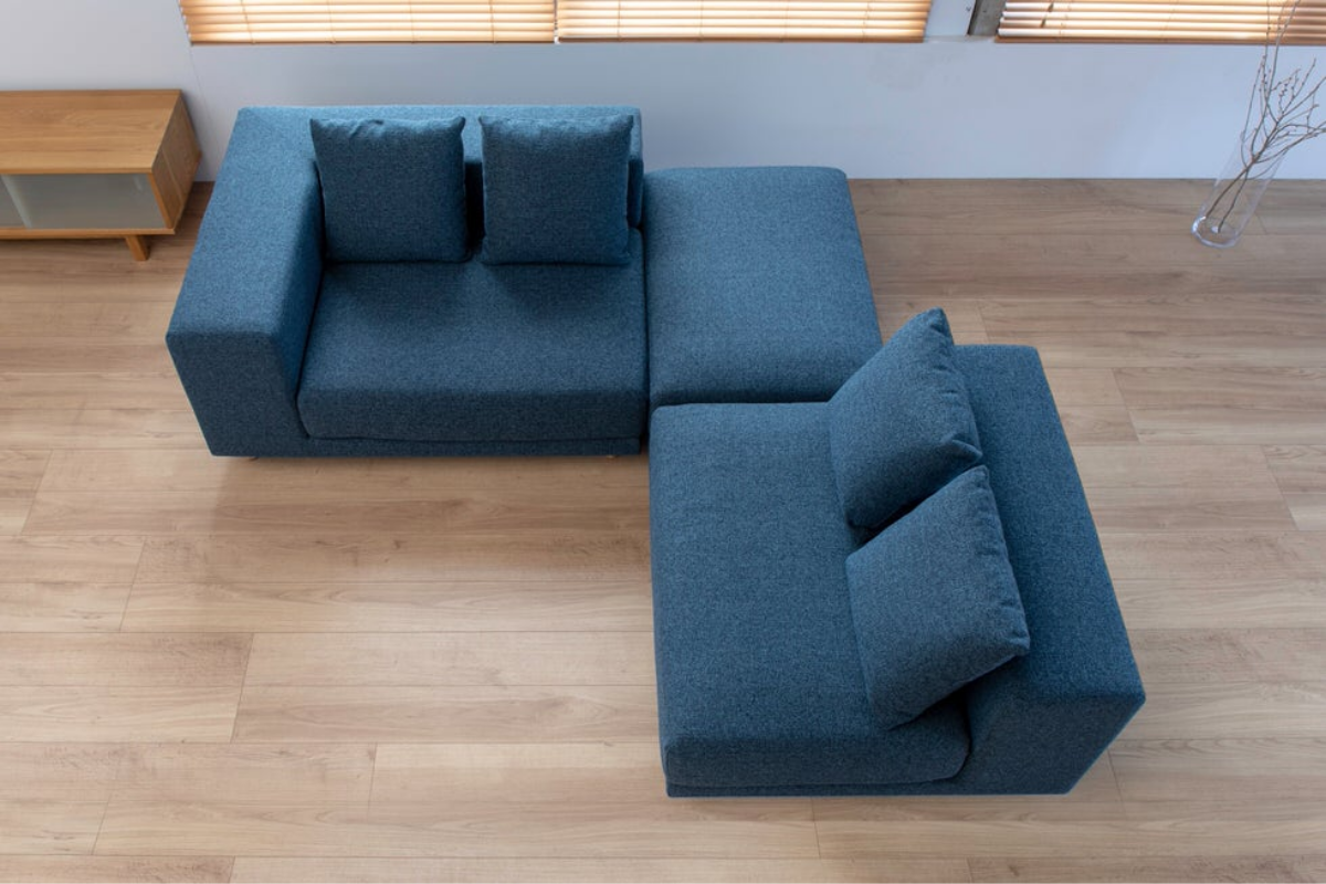 レイアウトしやすいデザイン SIEVE スナグユニットソファ 左肘 ブラック