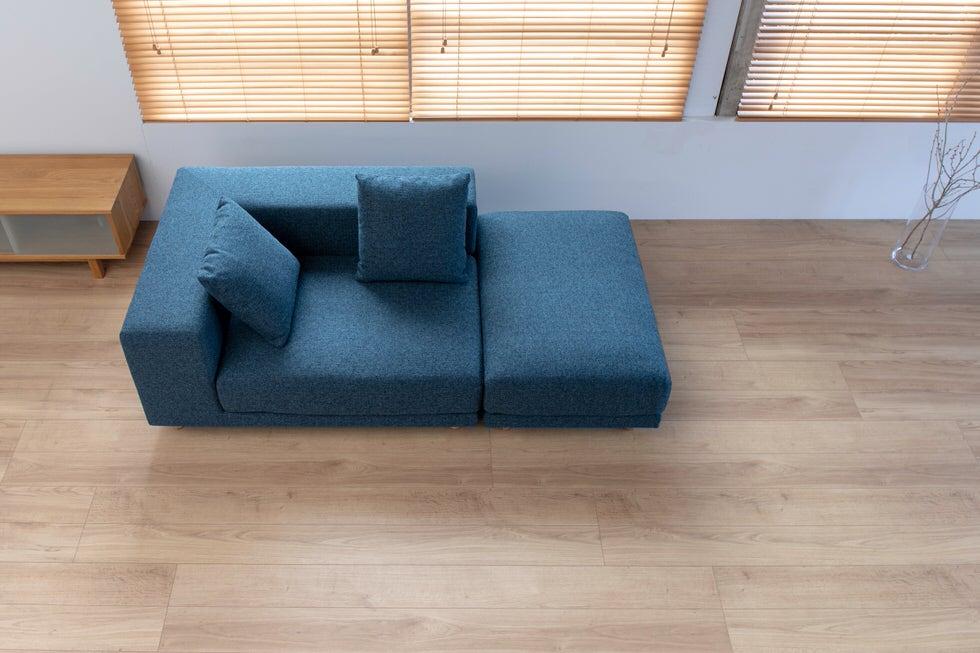 間仕切りにも自然と馴染む SIEVE スナグユニットソファ 右肘 ブラック